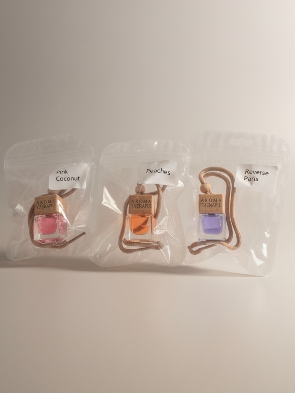 Aroma Therapie3 Pack Car Vent/Bag Diffusers - Pink Coconut, Peaches